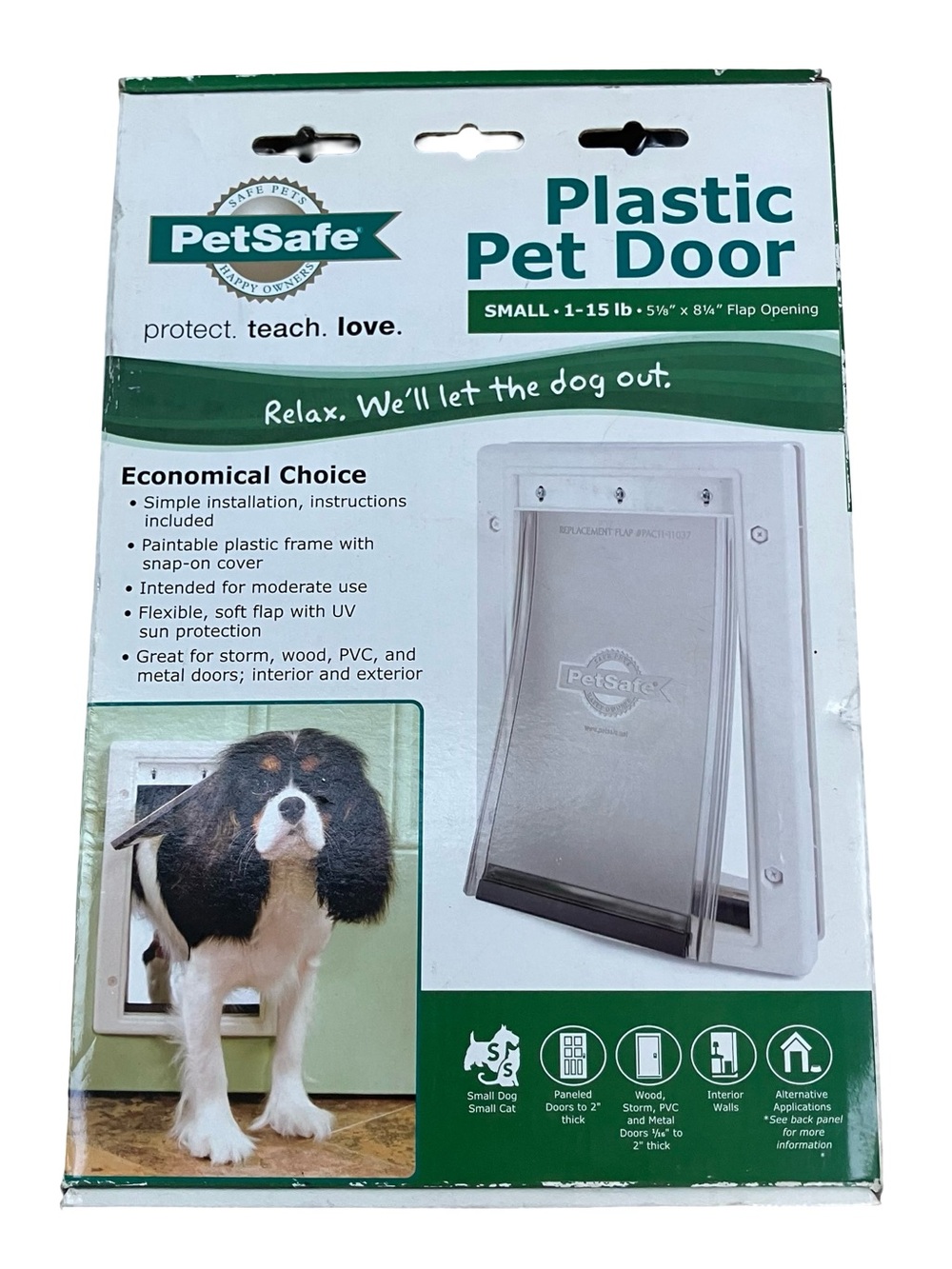 PetSafe Plastic Pet Door White PPA00-10958 Small Dog/Cat 1-15 LB New Open Box